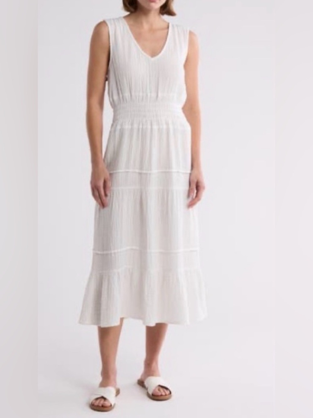 Maisie Women's Cotton Gauze Tiered Midi Dress